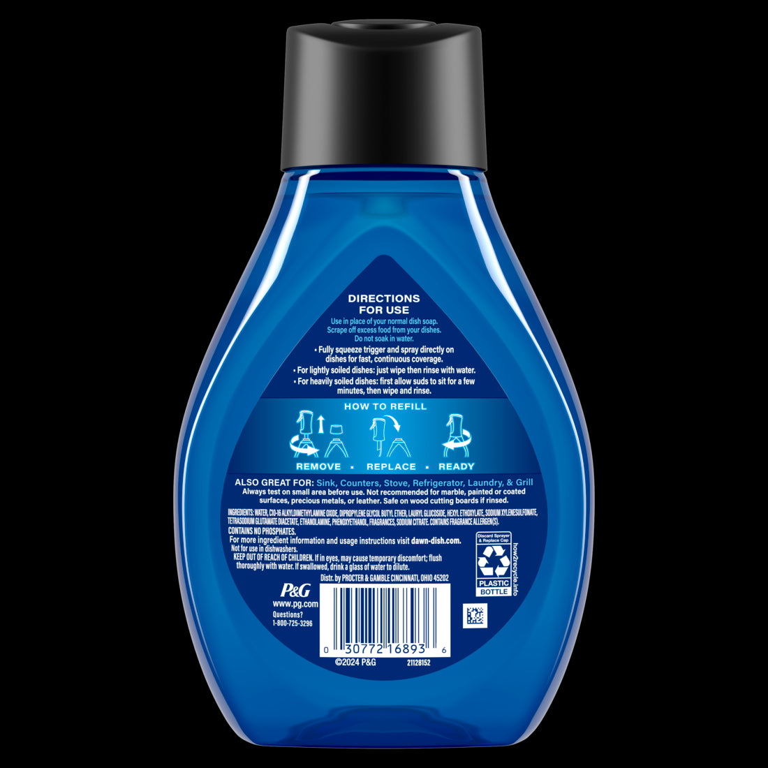 Dawn Powerwash Heavy Duty Dish Spray All-Purpose Cleaner and Degreaser Refill - 16oz/6pk