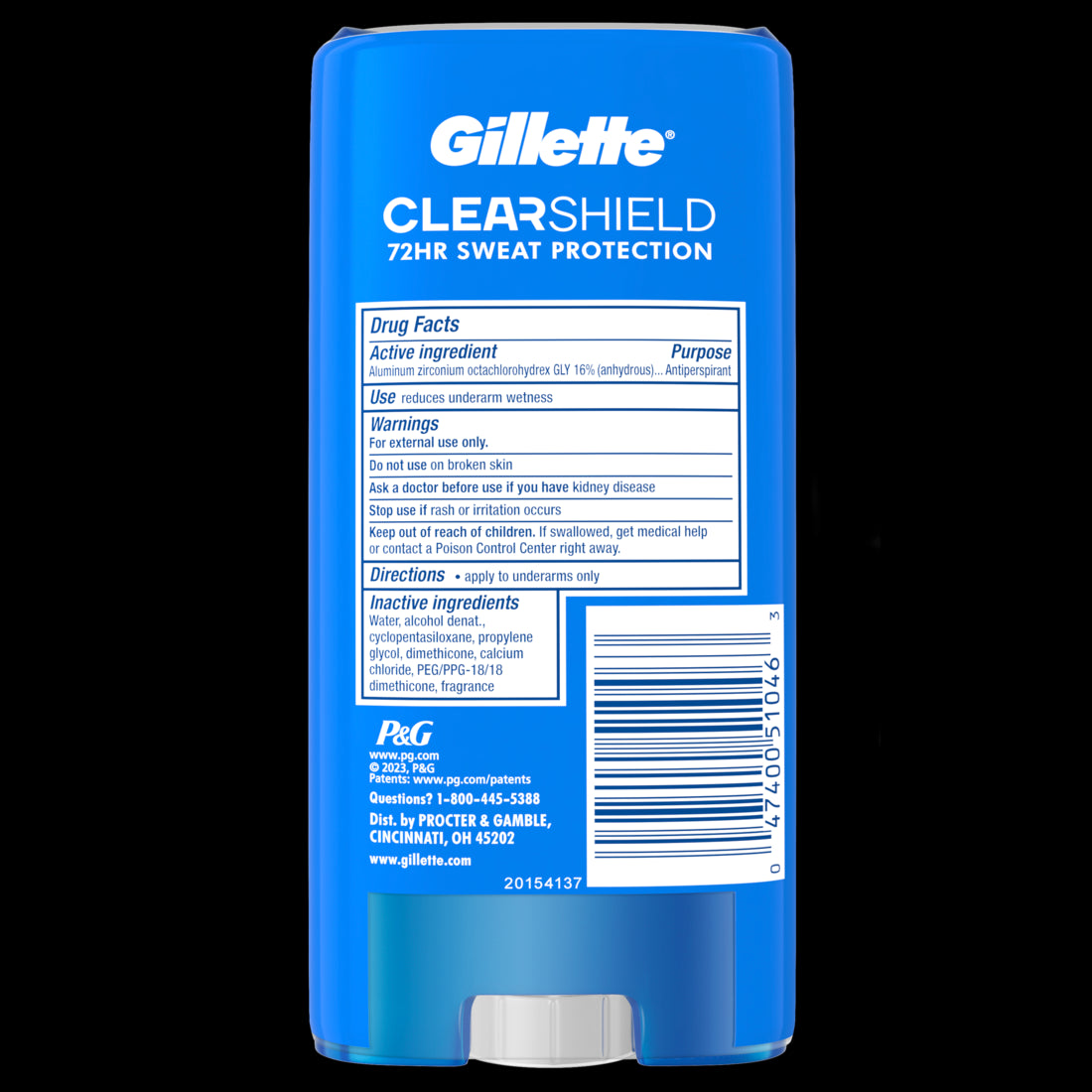 Gillette Power Rush Clear Gel Deodorant 72hr Protection Twin Pack - (2x3.8)oz/6pk