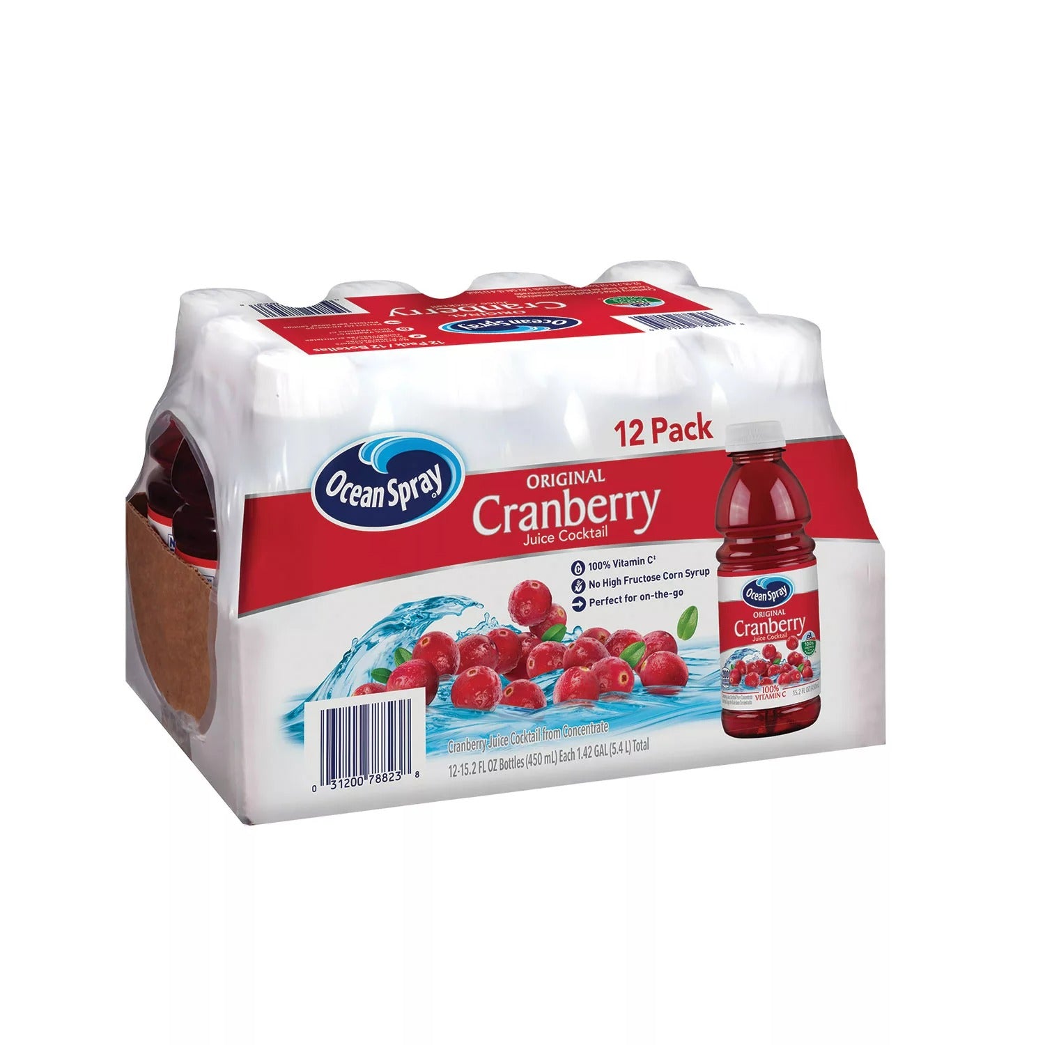 Ocean Spray Cranberry Juice Plastic Bottles - 15.2oz/12pk