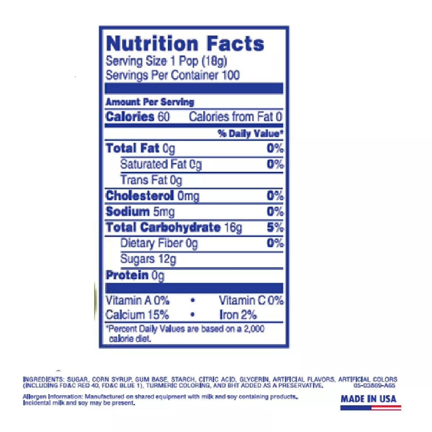 Charms Blow Pops Assorted Mix Total 65oz - 100ct/1pk