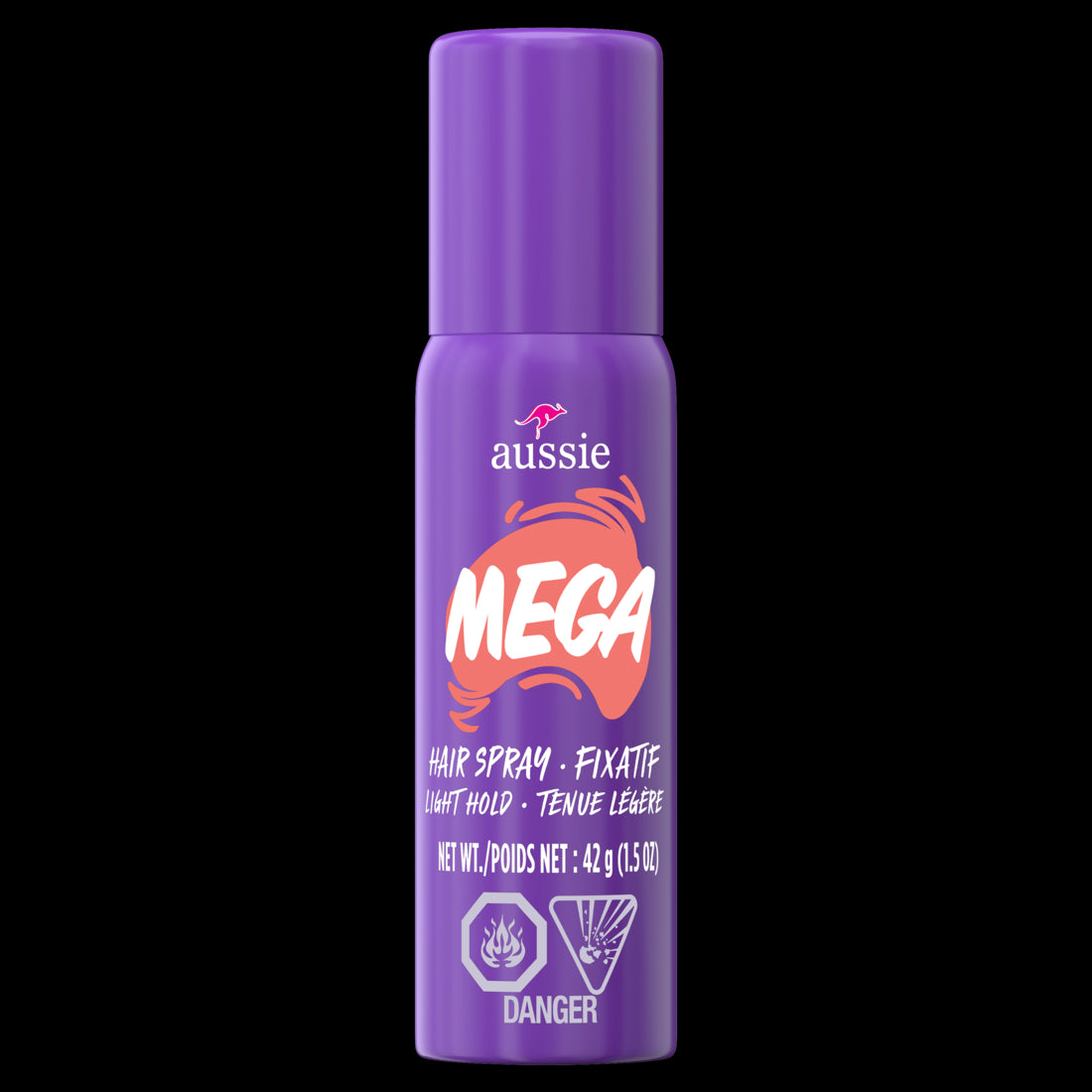 Aussie Mega Flexible Trial Hair Spray for Curly Hair Straight Hair and Wavy Hair 42g - 1.5oz/24pk