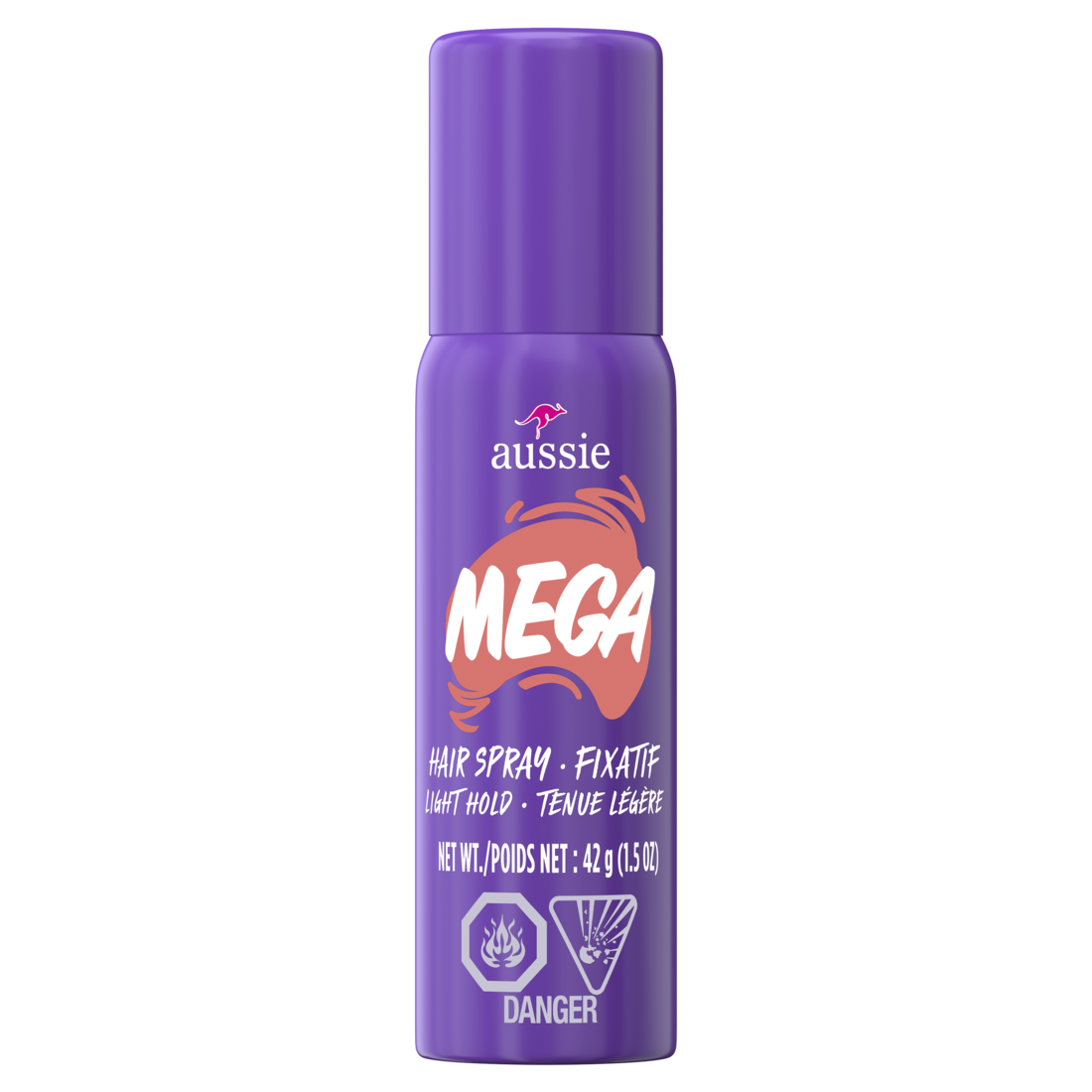 Aussie Mega Flexible Trial Hair Spray For Curly Hair Straight Hair And Wavy Hair - 1.5oz/24pk