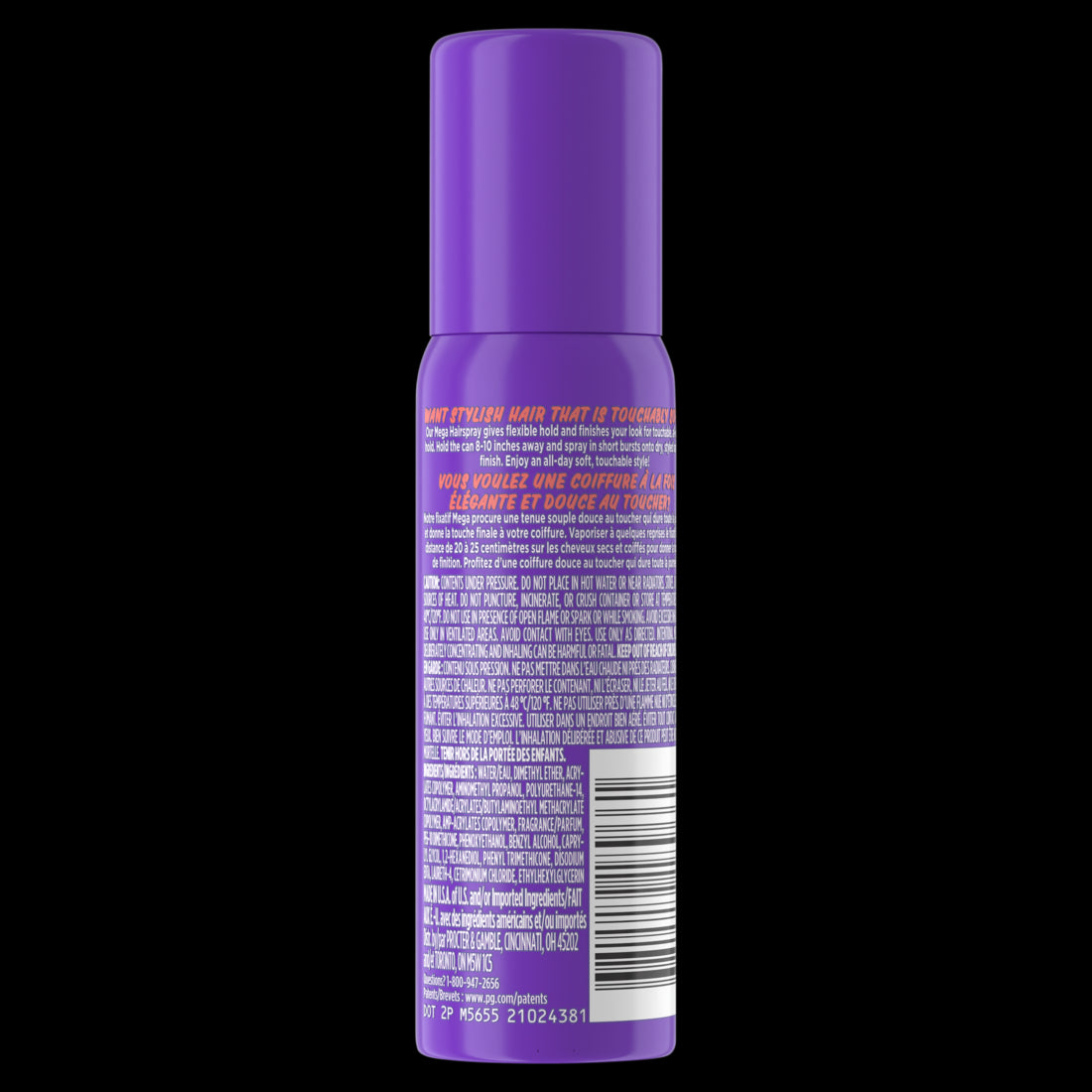 Aussie Mega Flexible Trial Hair Spray for Curly Hair Straight Hair and Wavy Hair 42g - 1.5oz/24pk