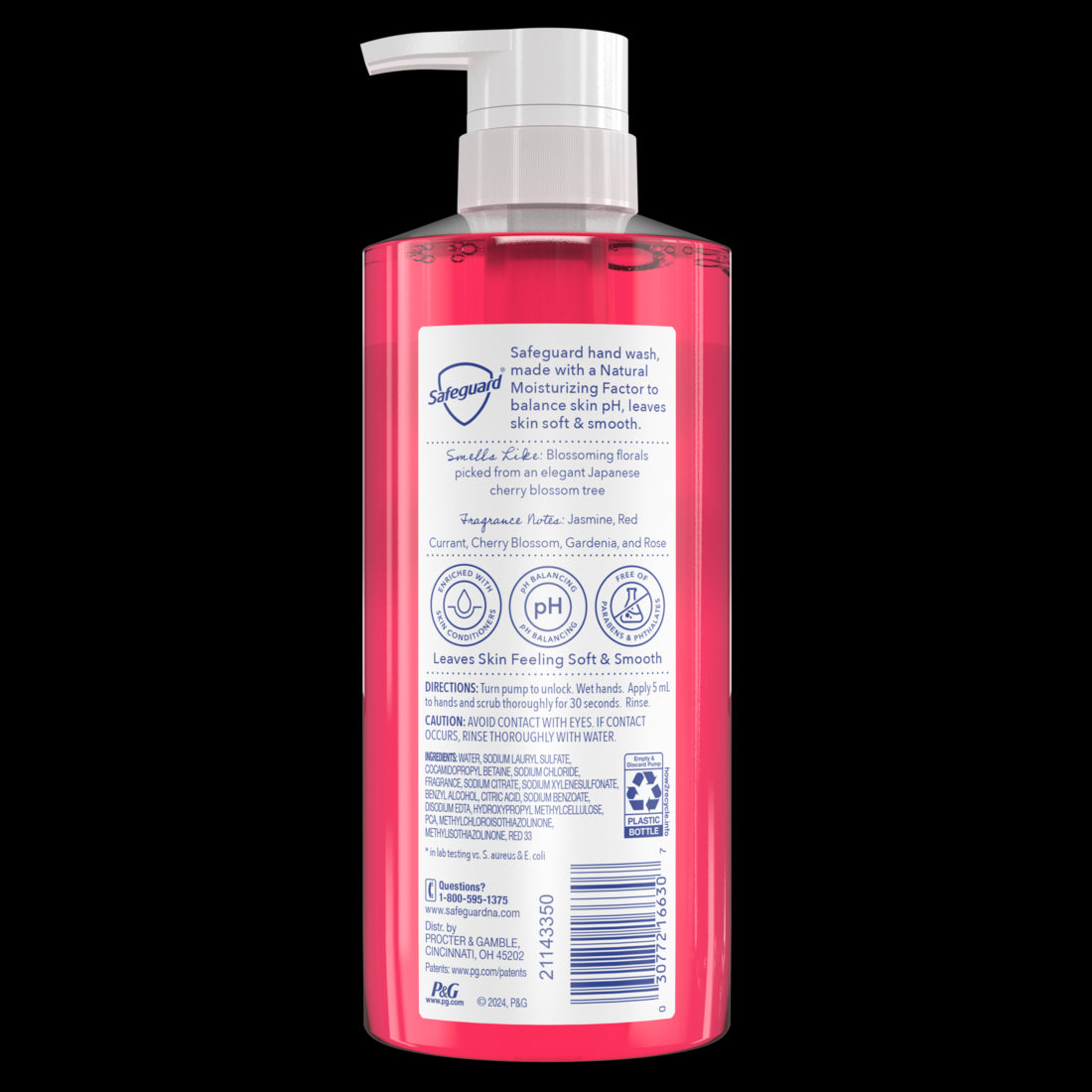 Safeguard Hand Wash Cherry Blossom Scent - 15.5oz/4pk