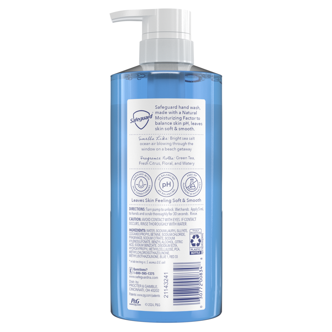 Safeguard Hand Soap Ocean Breeze - 15.5oz/4pk