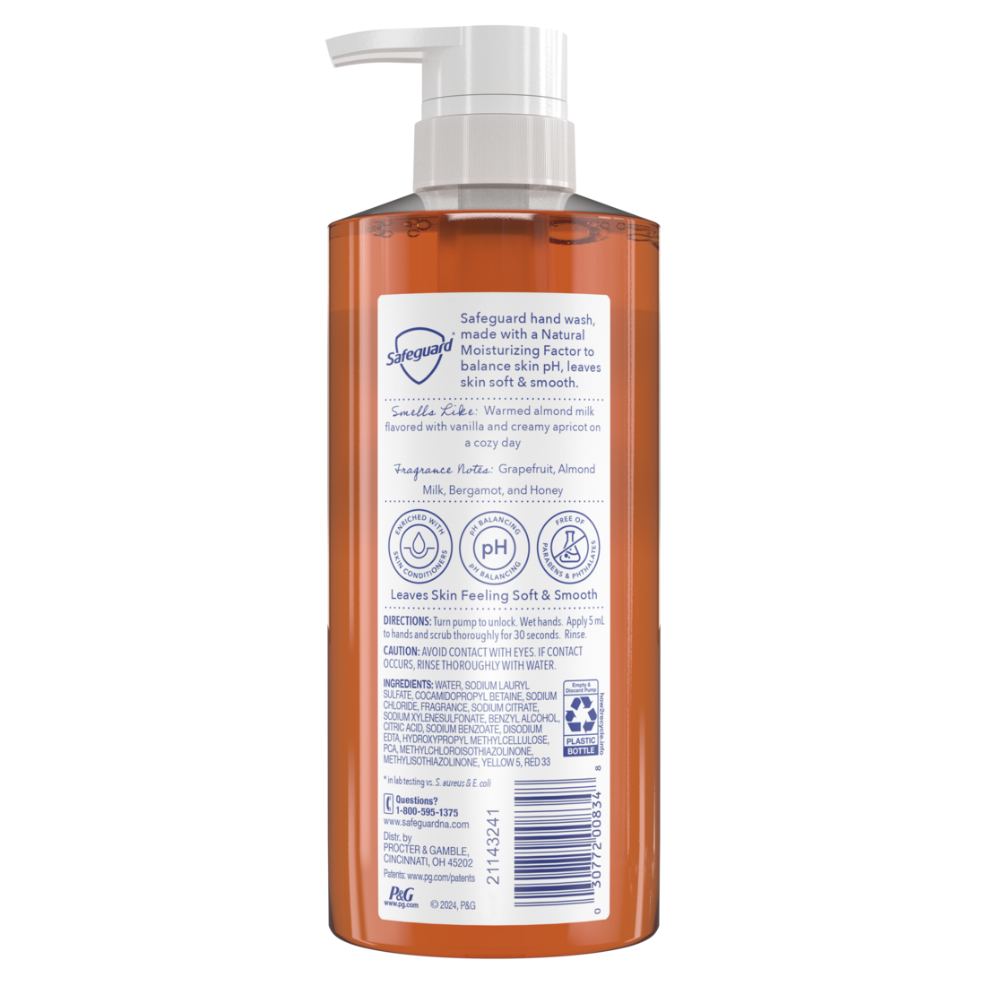 Safeguard Hand Soap Cozy Almond Scent - 15.5oz/4pk