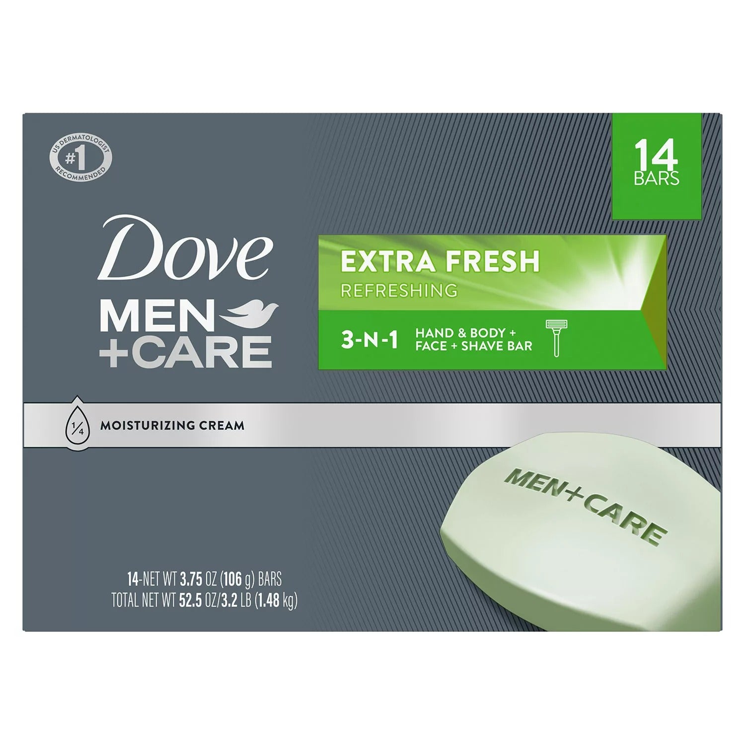 Dove Men+Care Soap Bars Extra Fresh 14 Bars - (14x3.75)oz/1ct