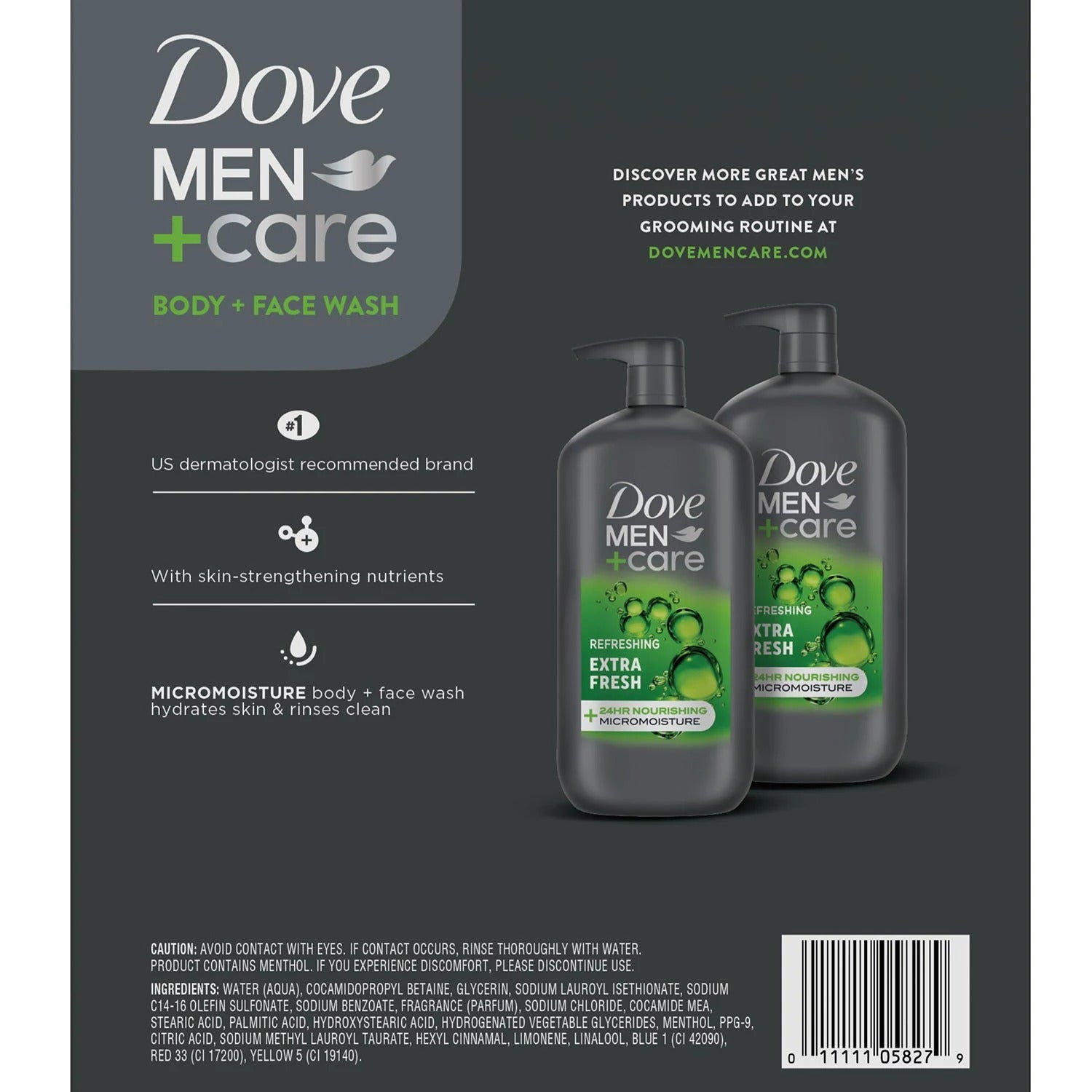 Dove Men+Care Extra Fresh Body and Face Wash - 30oz/2pk