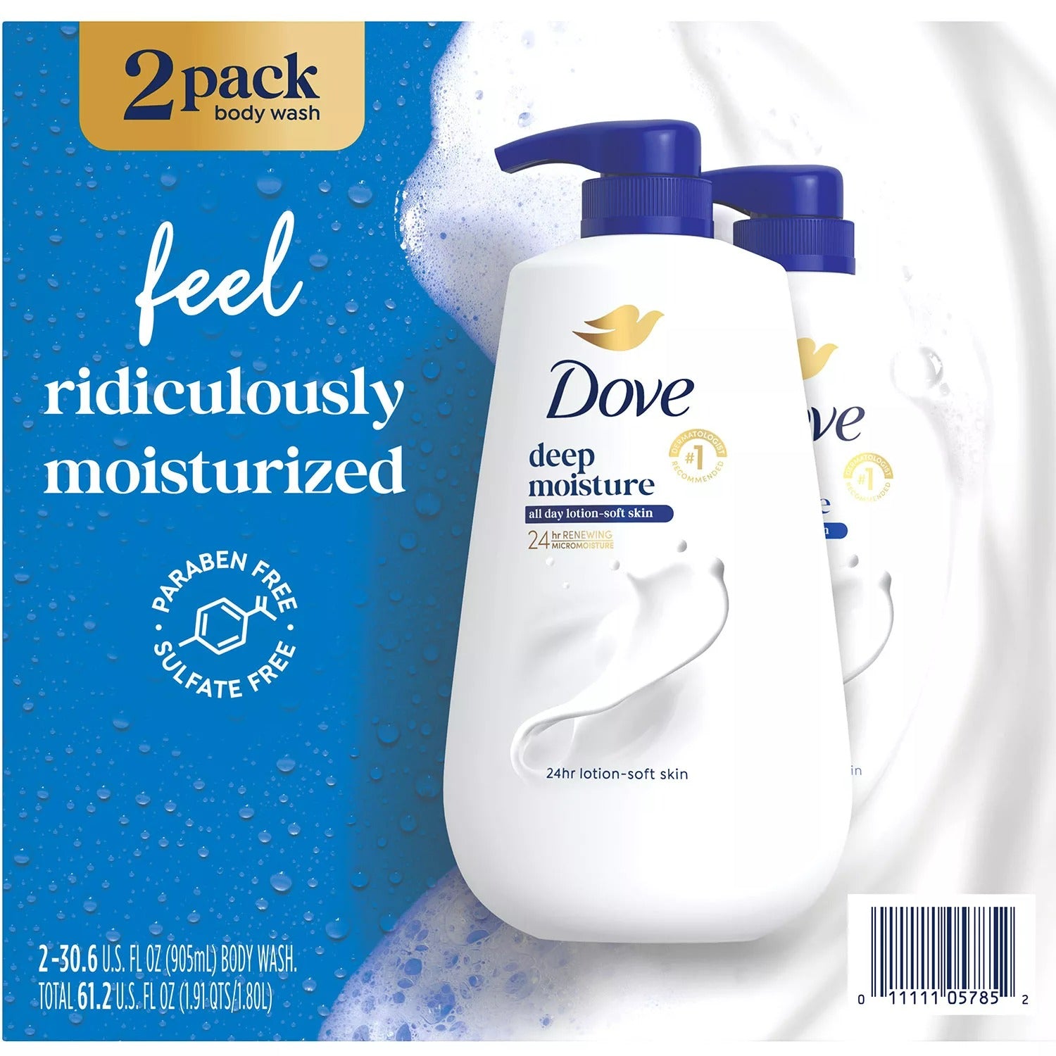 Dove Deep Moisture Body Wash with Pump - 30.6oz/2pk