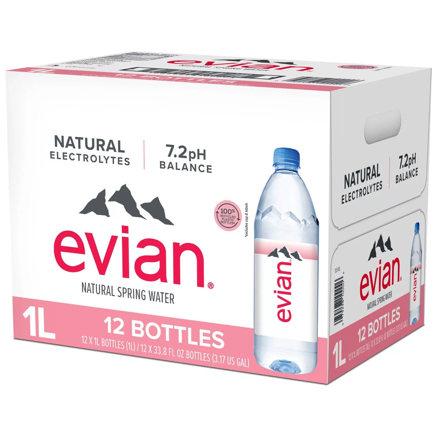 Evian Natural Spring Water - 1L/12pk
