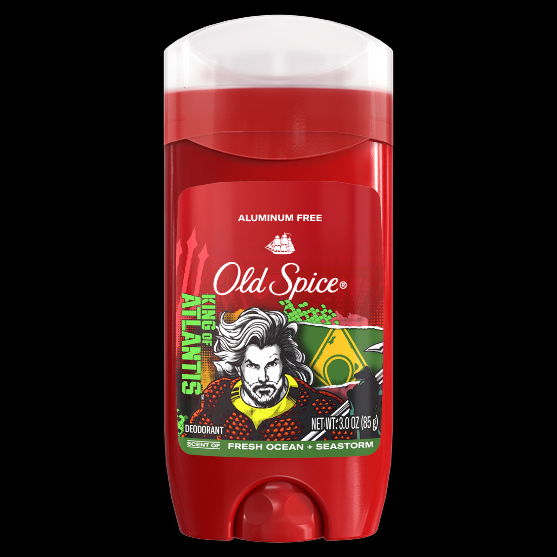 Old Spice Aluminum Free Deodorant for Men 24/7 Freshness Long Lasting Odor Protection Smell Like a Hero Aquaman Fresh Ocean and Seastorm Scent - 3oz/12pk