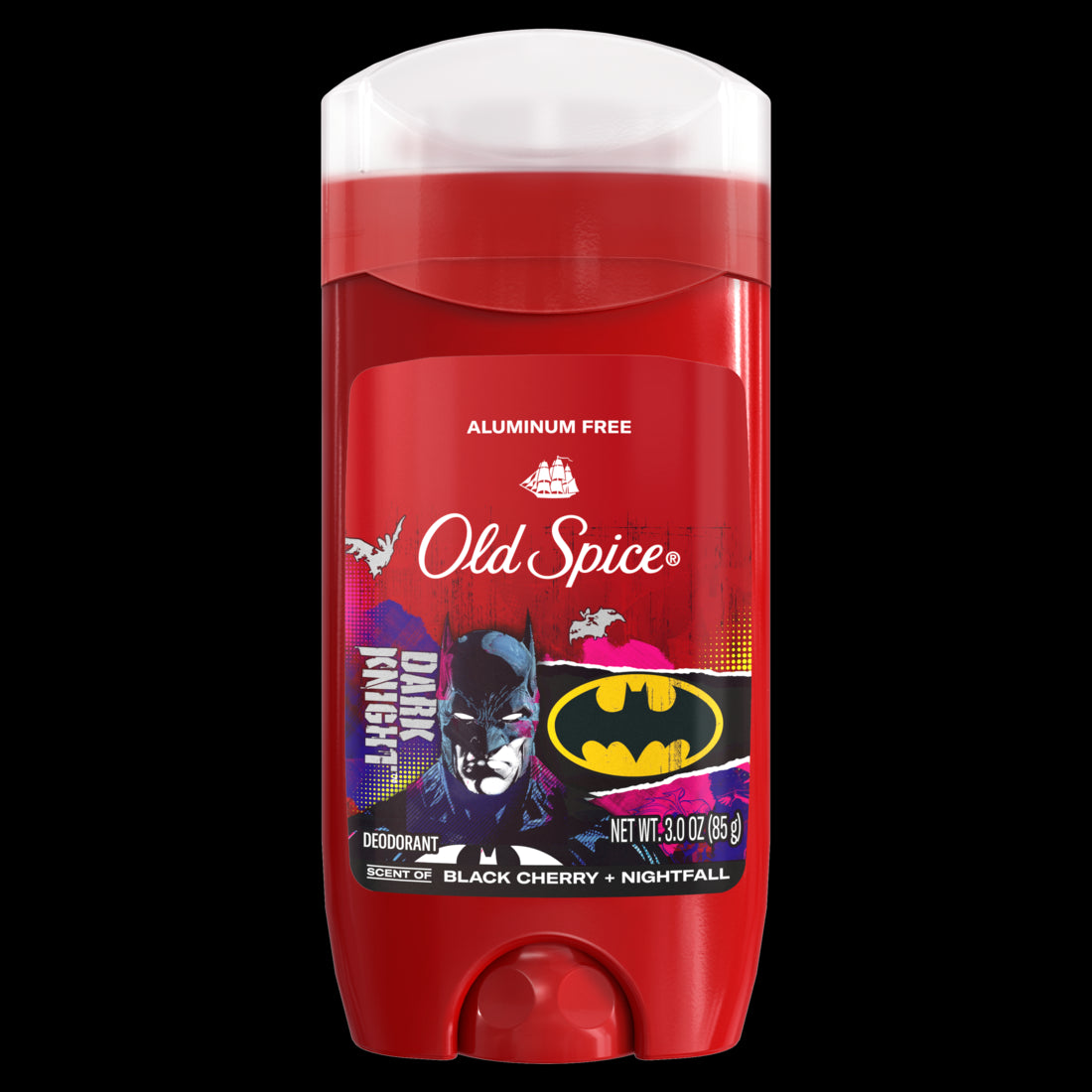 Old Spice Aluminum Free Deodorant for Men 24/7 Freshness Long Lasting Odor Protection Smell Like a Hero Batman Black Cherry and Nightfall Scent - 3oz/12pk