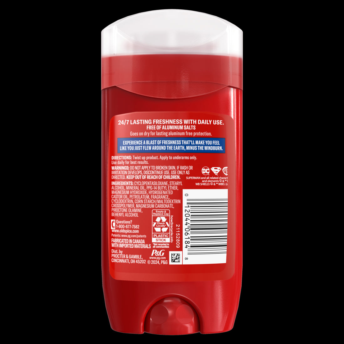 Old Spice Aluminum Free Deodorant for Men 24/7 Freshness Long Lasting Odor Protection Smell Like a Hero Superman Bright Citrus and Cosmos Scent - 3oz/12pk