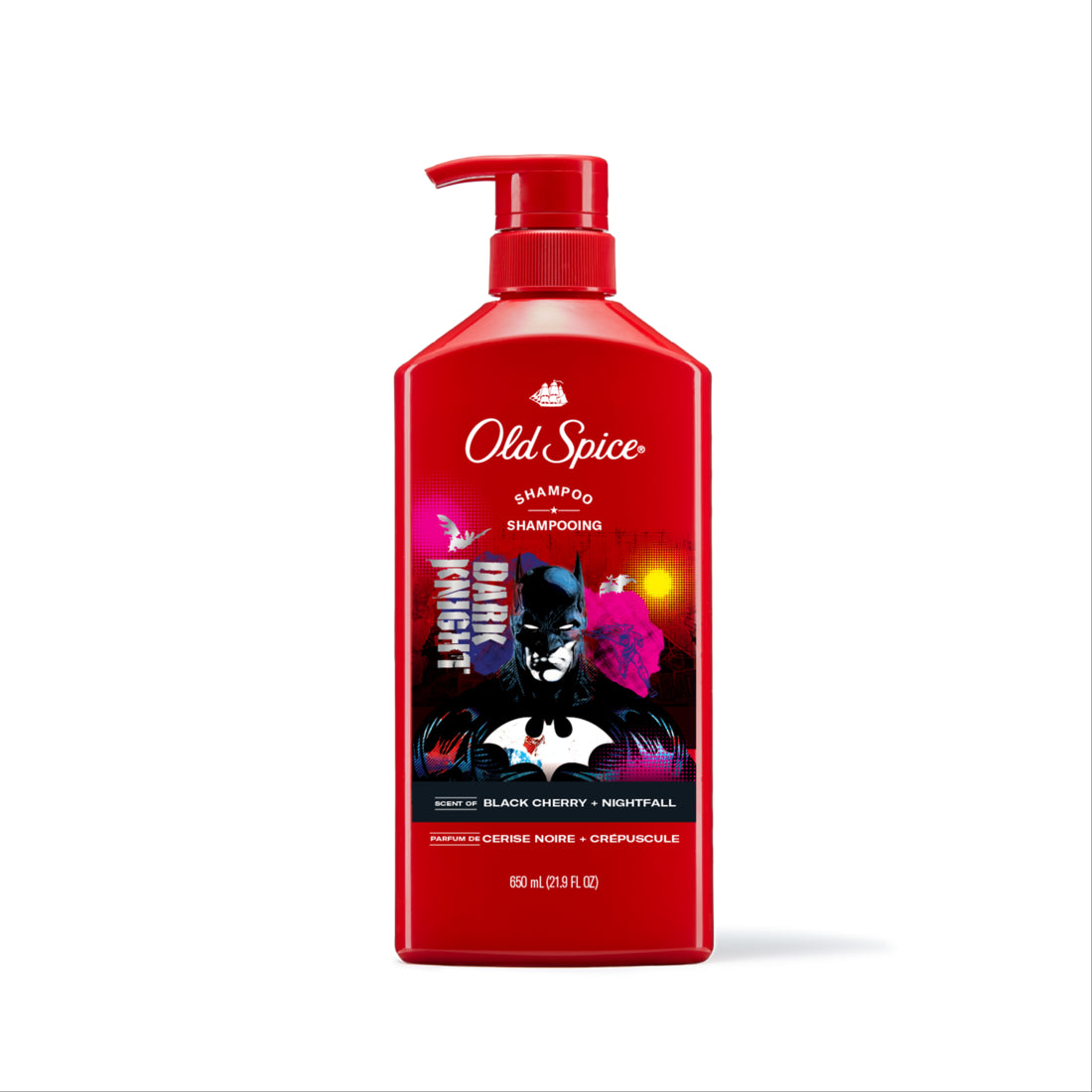 Old Spice Shampoo x Batman The Dark Knight DC Comics Collaboration Healthier Fuller More Moisturized Looking Hair Black Cherry + Nightfall Scent - 21.9oz/4pk