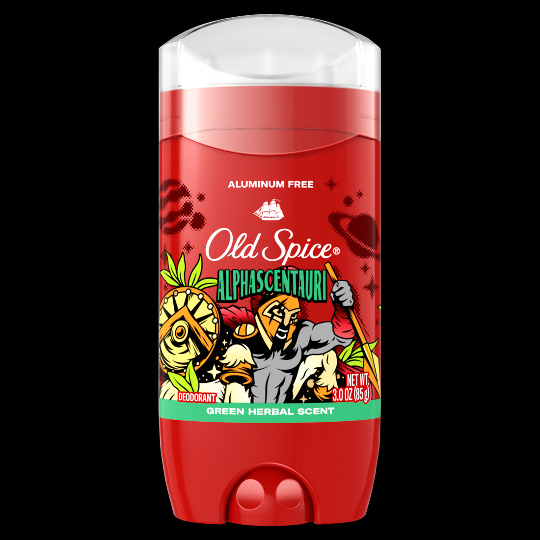 Old Spice Aluminum Free Deodorant for Men 24/7 Freshness Long Lasting Odor Protection Legendary Fragrance Alphascentauri Green Herbal Scent - 3oz/12pk