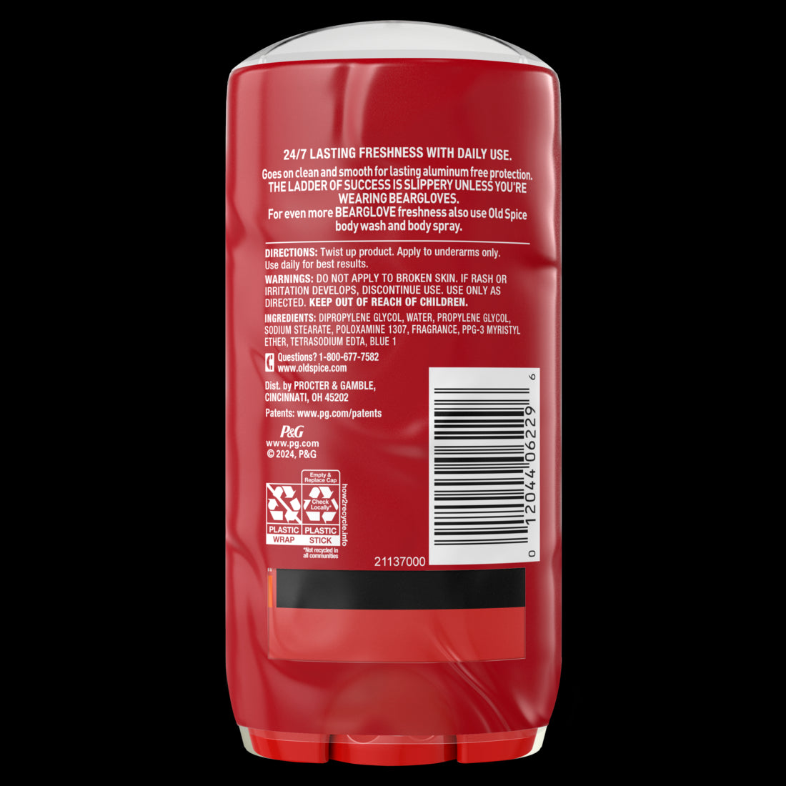 Old Spice Aluminum Free Deodorant for Men 24/7 Freshness Long Lasting Odor Protection Legendary Fragrance Bearglove Crisp Orchard Scent Twin Pack - (2x3.0)oz/6pk