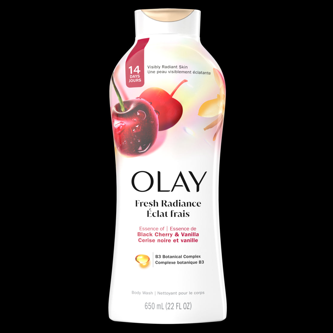 Olay Fresh Radiance Body Wash with Essence of Black Cherry and Vanilla - 22oz/4pk