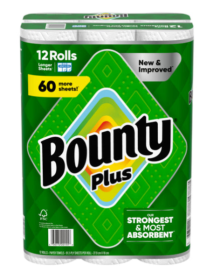 Bounty Paper Towels 91 sheets per roll - 12ct/1pk