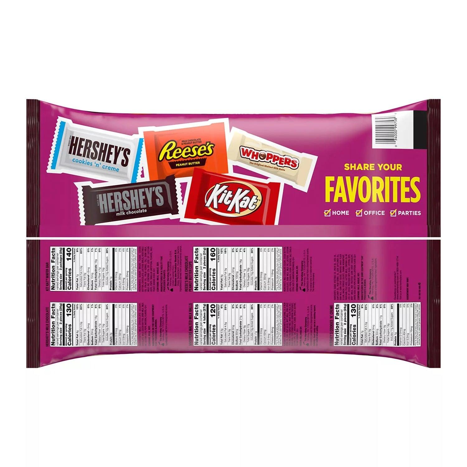 Hershey Factory Favorites Chocolate and Creme Assortment Snack Size Candy - 155ct/1pk