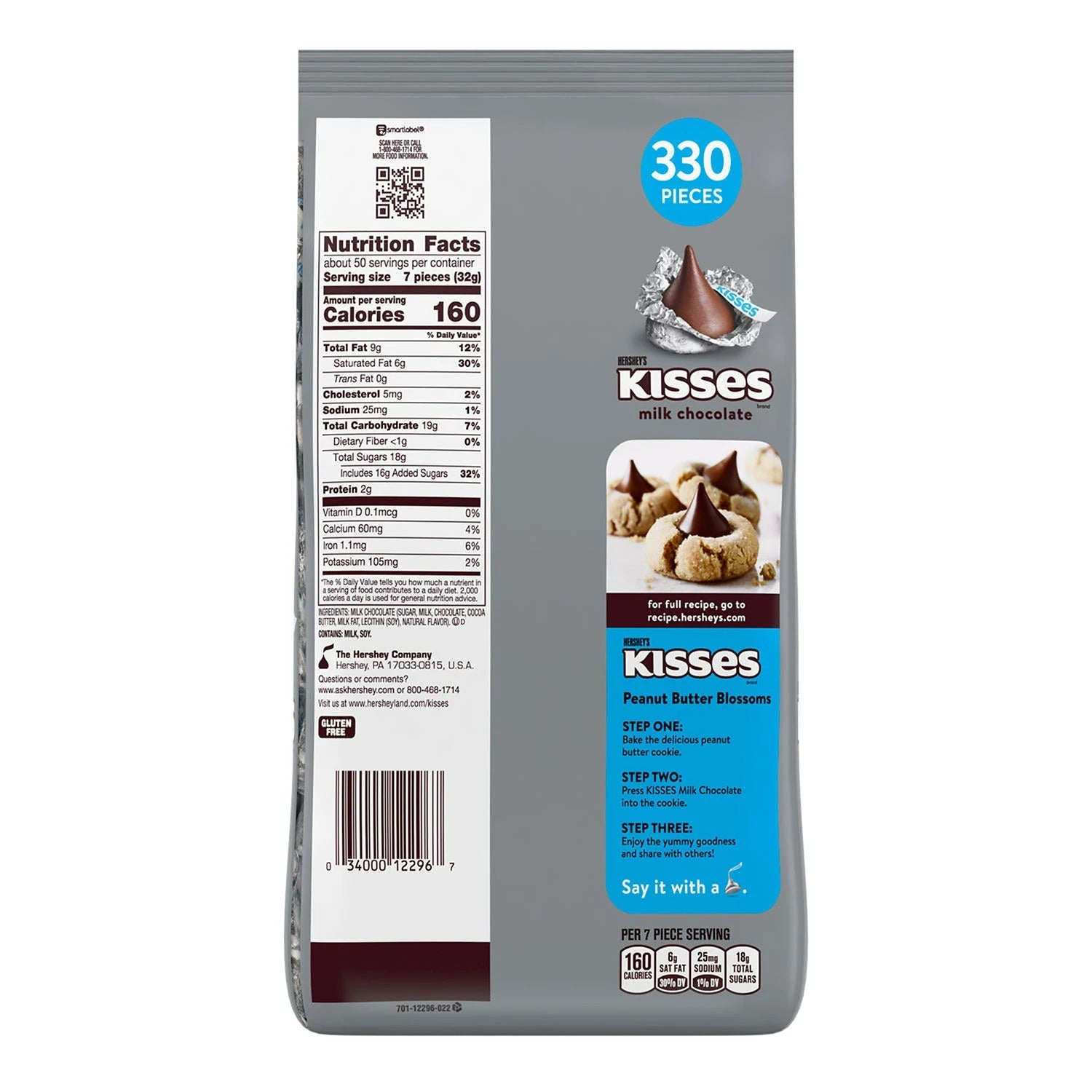 Hersheys Kisses Milk Chocolate 330 ct - 56oz/1pk