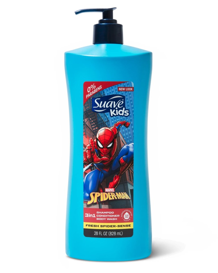 Suave Kids Spiderman 3 in 1 Shampoo Fresh Spider Sense - 28oz/4pk