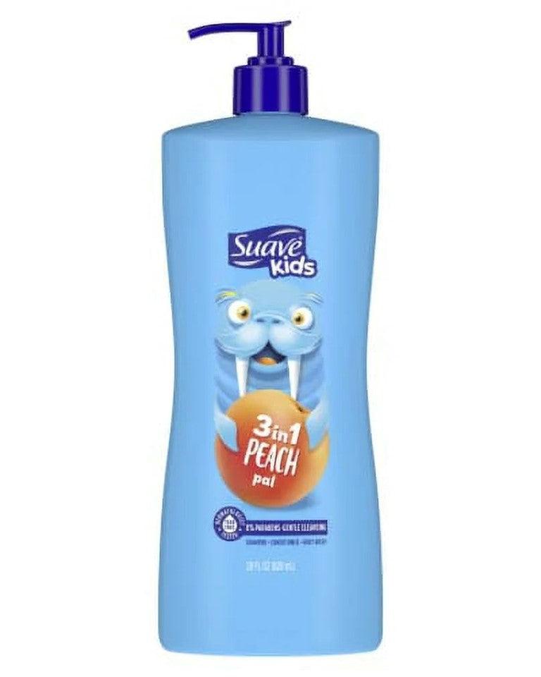 Suave Kids Peach 3 in 1 Shampoo - 28oz/4pk