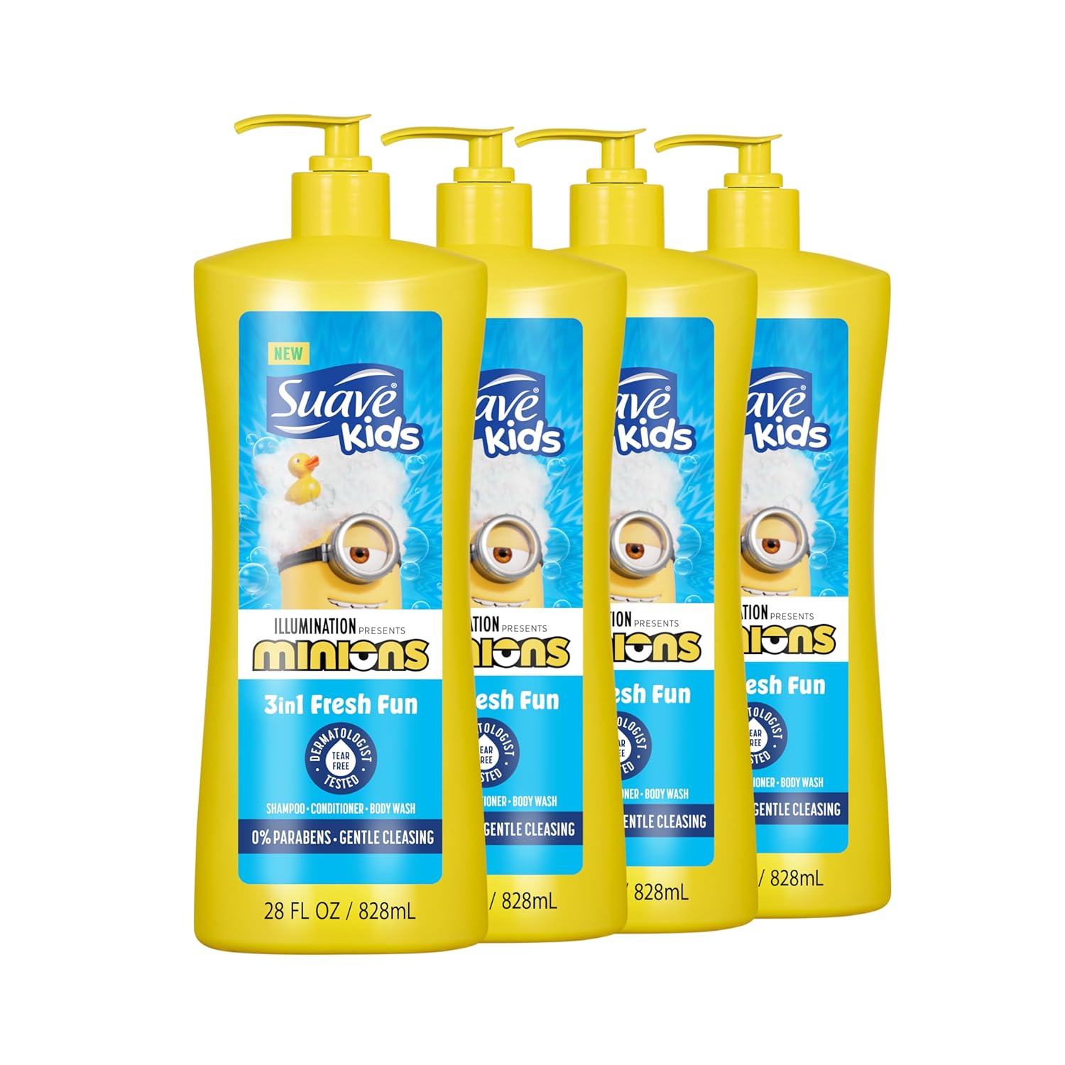 Suave Kids 3in1 Minions - 28oz/4pk