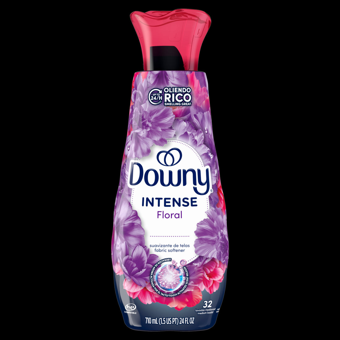 Downy Intense Fabric Softener Liquid Floral Scent 32 loads In-Wash Liquid Fabric Softener and Laundry Conditioner - 24oz/4pk