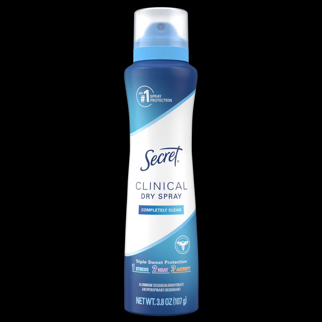 Secret Clinical Strength Dry Spray Antiperspirant & Deodorant for Women Completley Clean Scen - 3.8oz/12pk