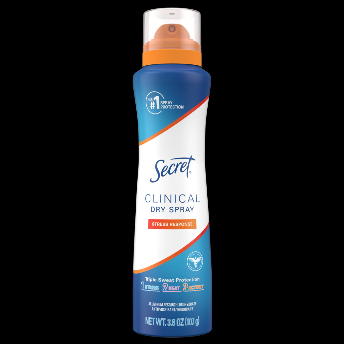 Secret Clinical Strength Dry Spray Antiperspirant & Deodorant for Women Stress Response Scent - 3.8oz/12pk