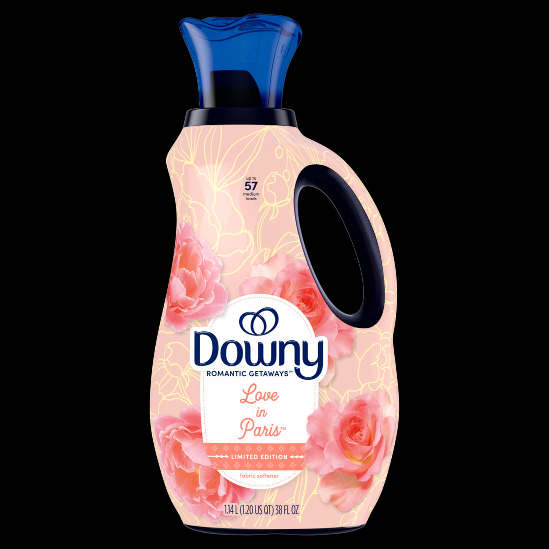 Downy Romantic Getaways Fabric Softener Liquid Love in Paris Scent Limited Edition - 38oz/4pk