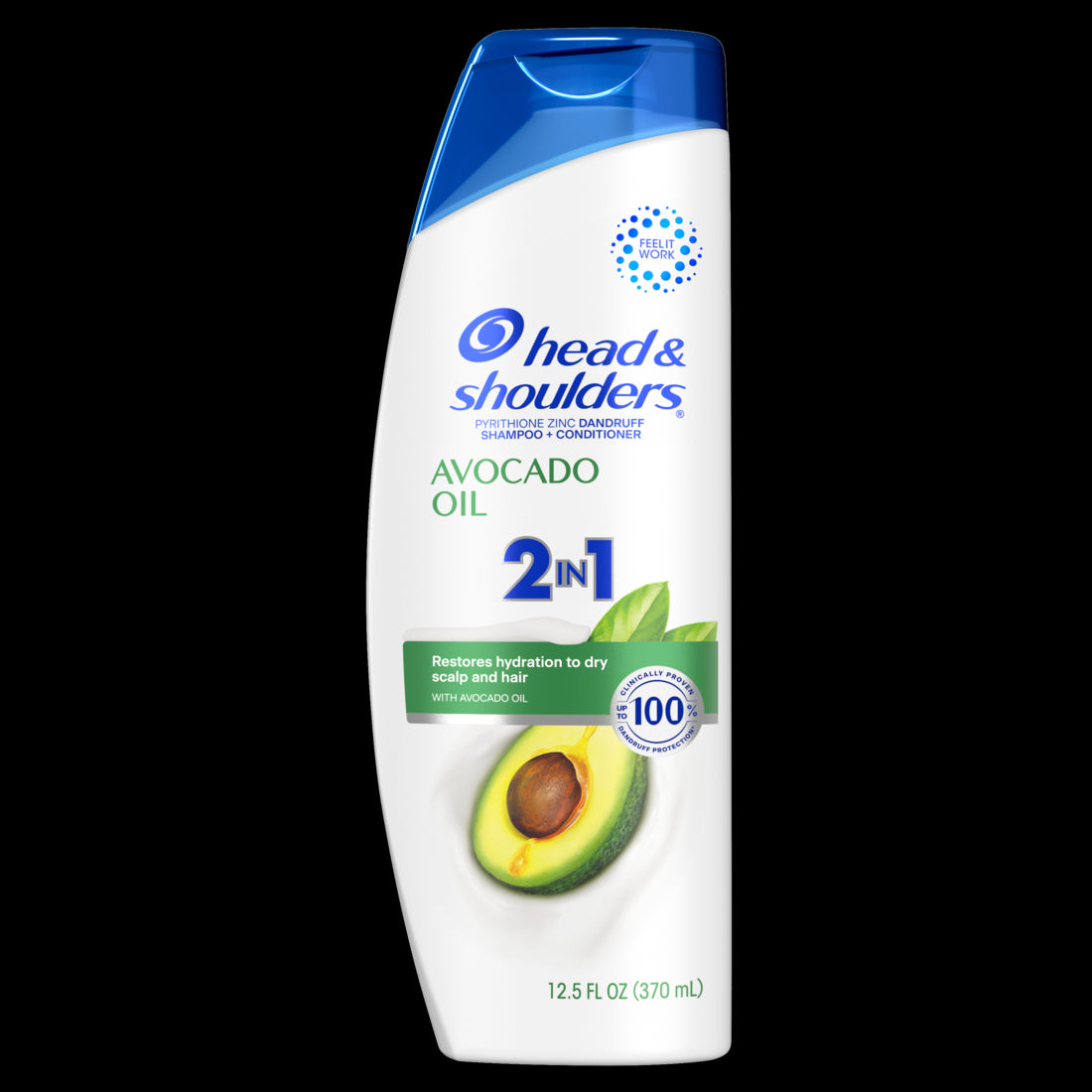 Head & Shoulders 2 in 1 Dandruff Shampoo and Conditioner Anti-Dandruff Treatment Avocado Oil for Dry Scalp and Hair Paraben Free - 12.5oz/6pk