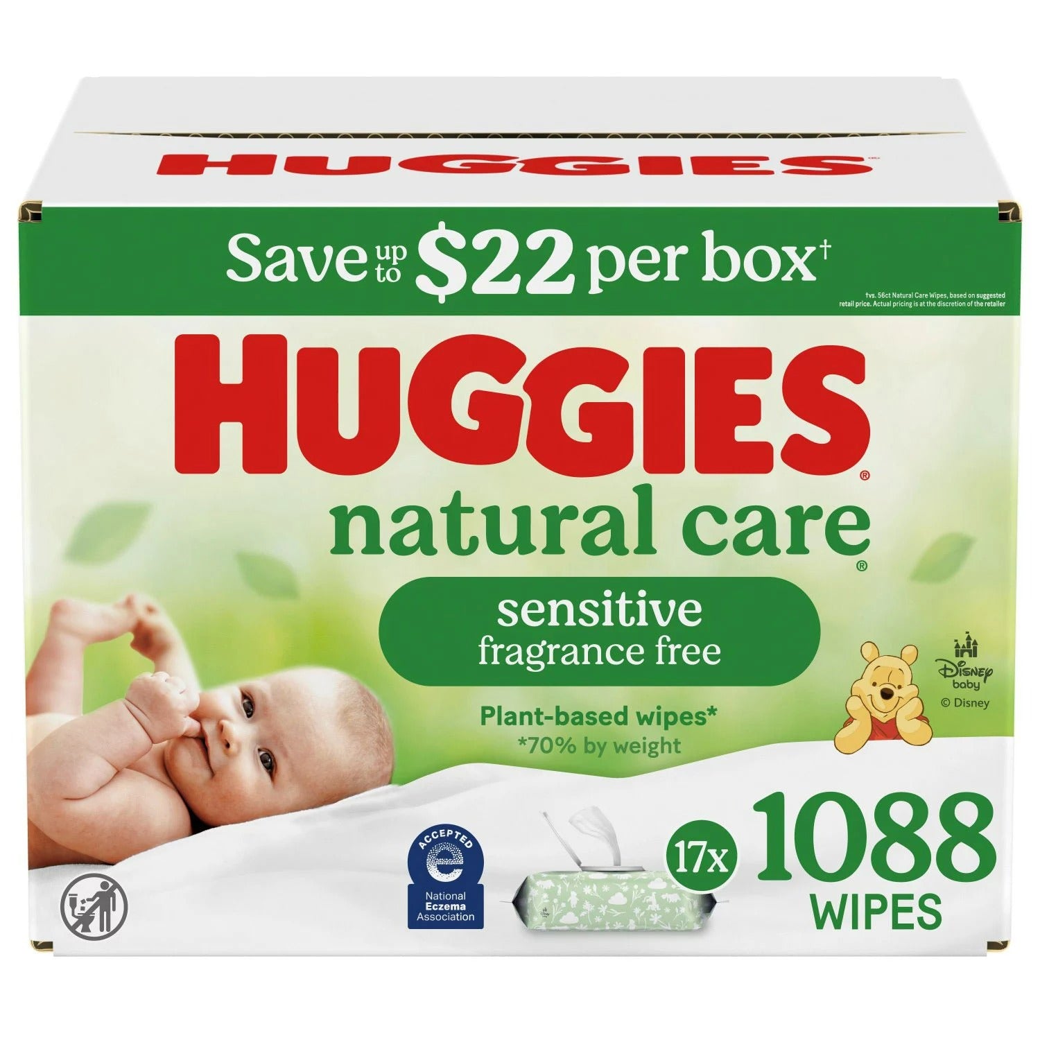 Huggies Natural Care Sensitive Baby Wipes Fragrance Free - 1088ct/1pk