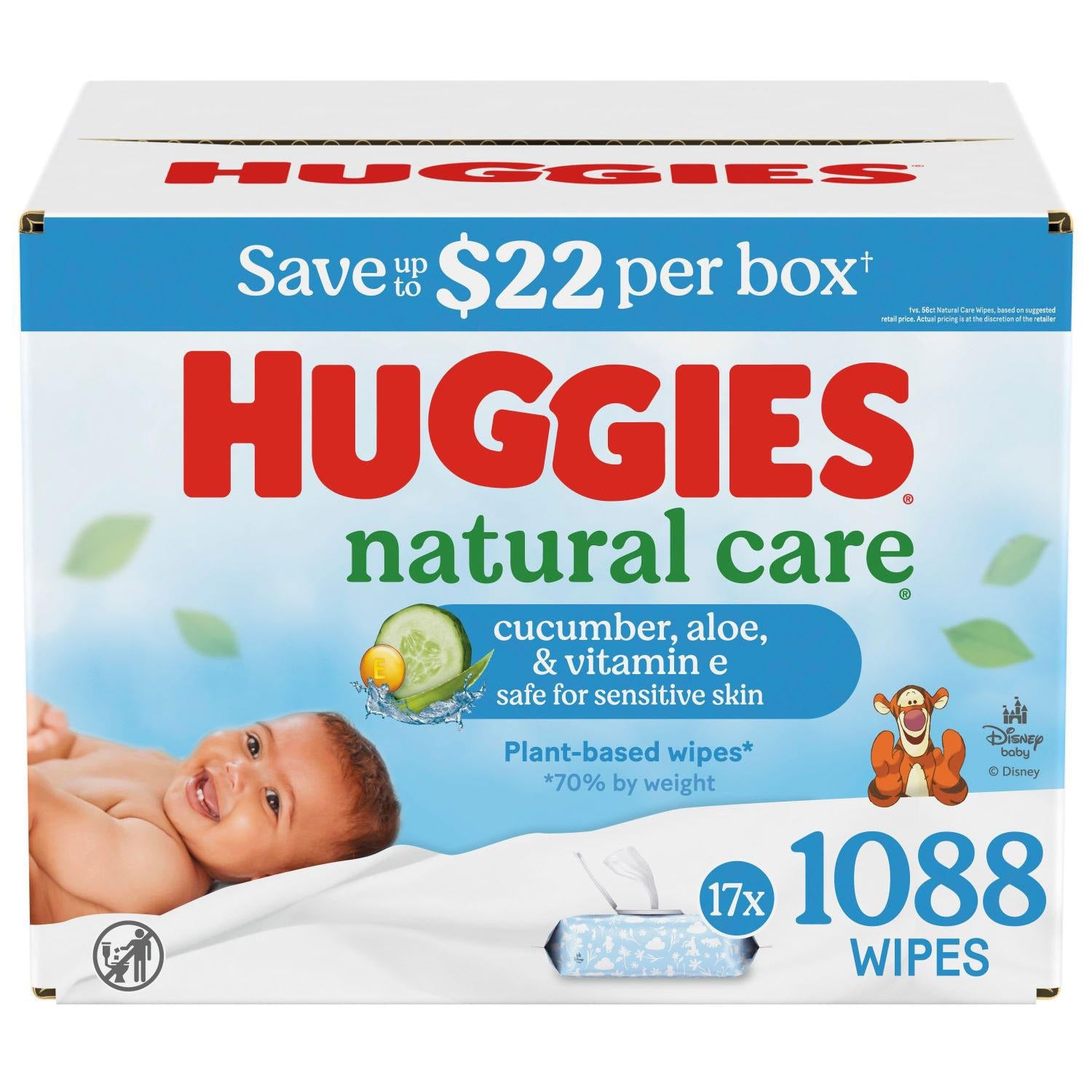 Huggies Natural Care Baby Wipes Cucumber and Green Tea - 1088ct/1pk