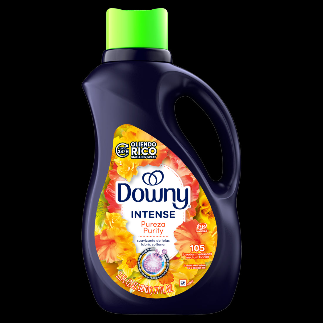 Downy Intense Fabric Softener Liquid Purity Scent 105 loads In-Wash Liquid Fabric Softener and Laundry Conditioner - 77oz/4pk
