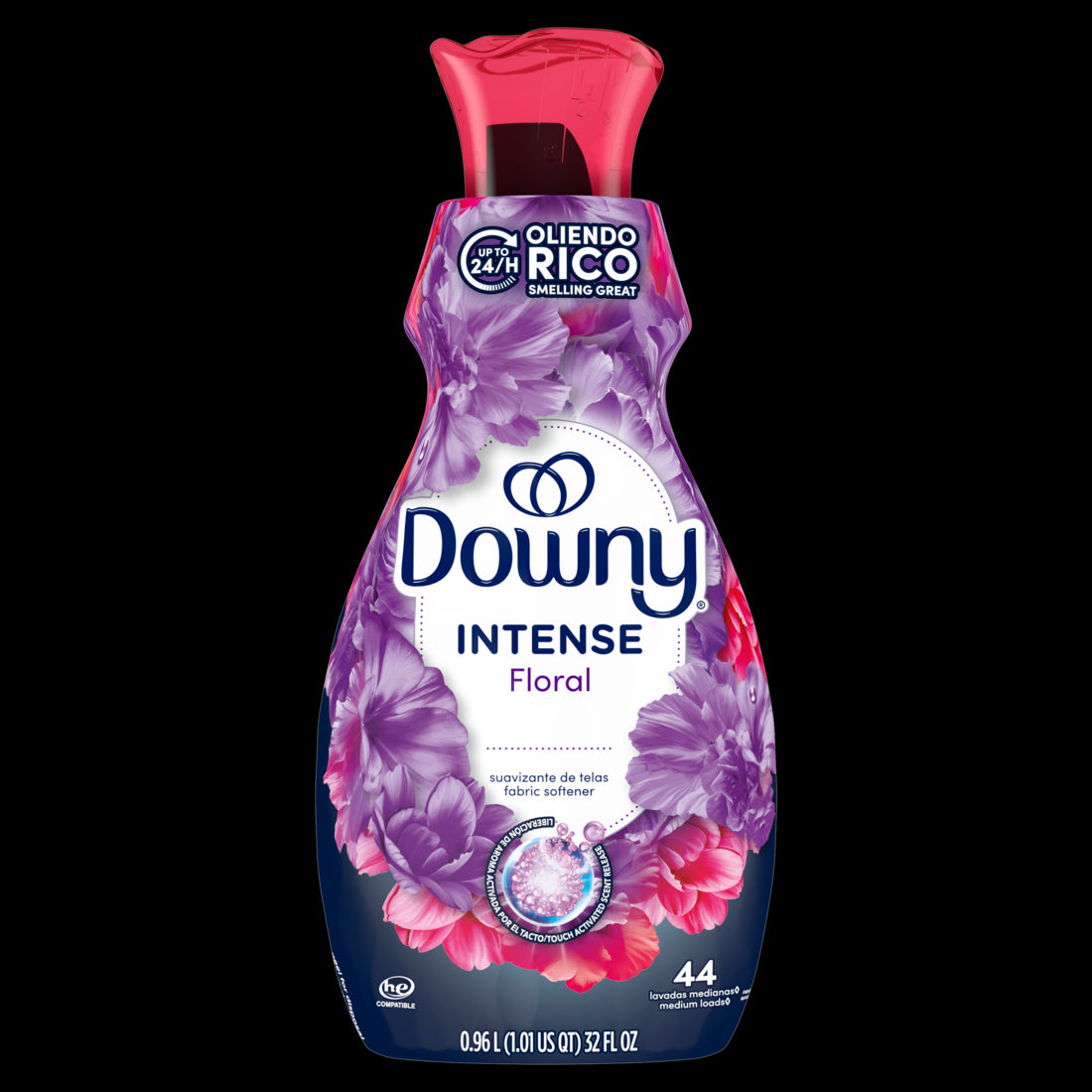 Downy Intense Fabric Softener Liquid Floral Scent 44 loads In-Wash Liquid Fabric Softener and Laundry Conditioner - 32oz/4pk