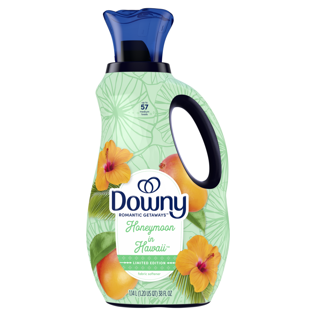 Downy Romantic Getaways Fabric Softener Liquid Honeymoon in Hawaii Scent Limited Edition - 38oz/4pk