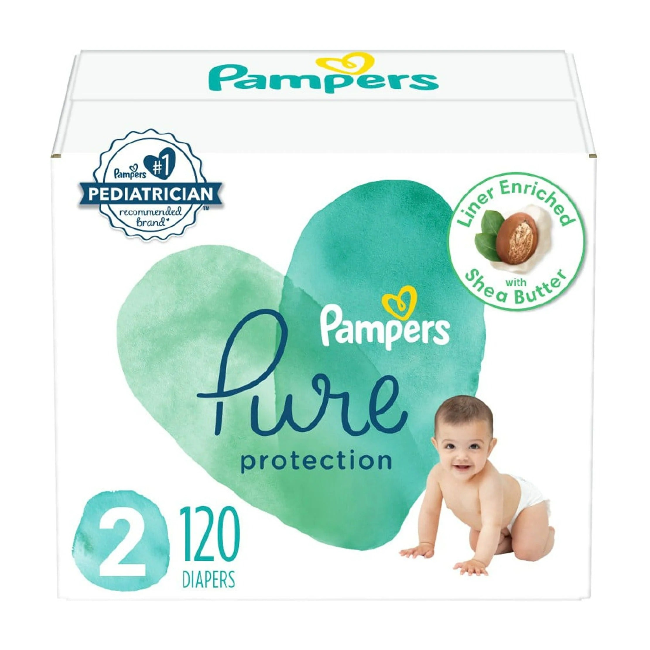 Pampers Pure Protection Diapers Enormous Pack Size 2 - 120ct/1pk
