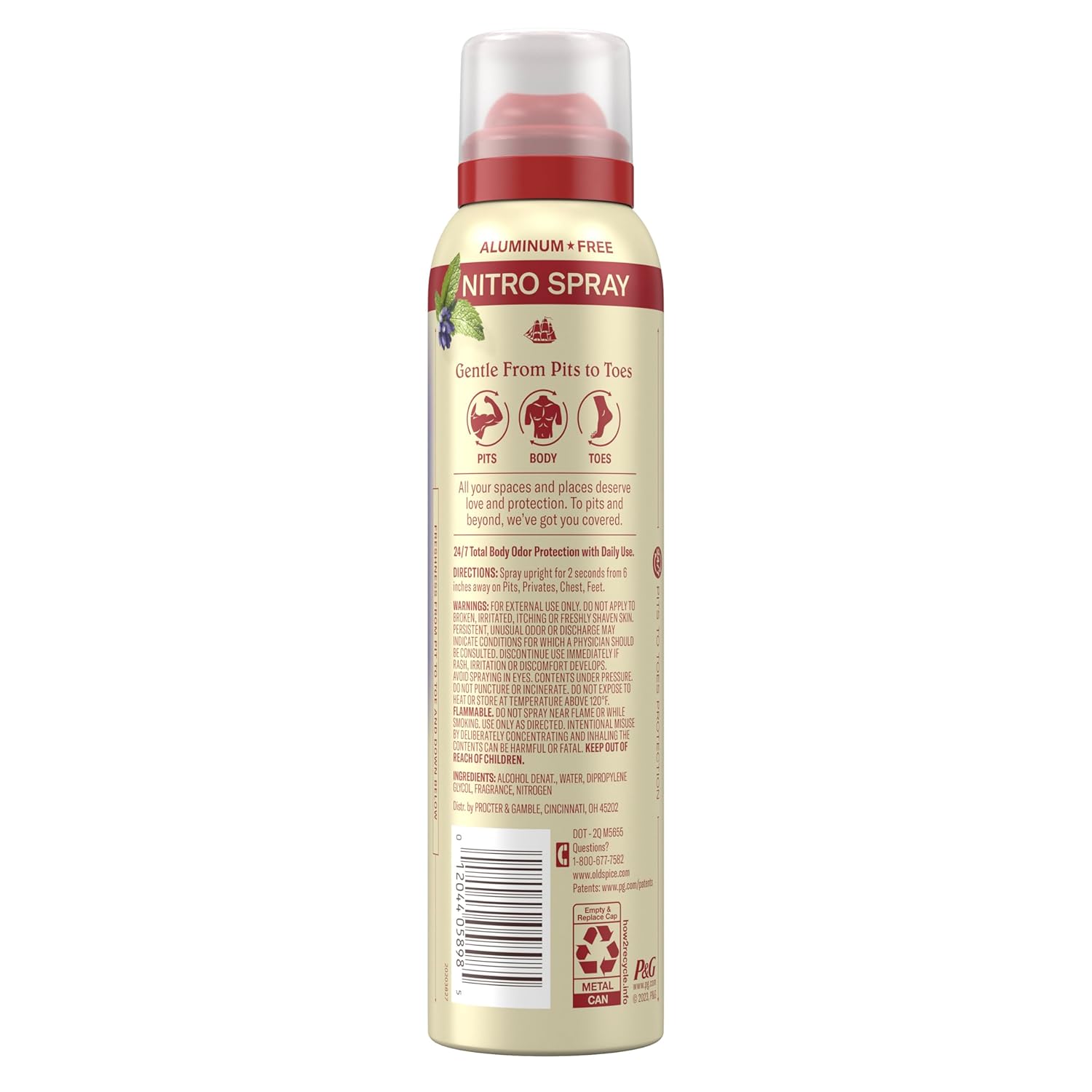 Old Spice Total Body Deodorant Aluminum Free Deodorant Spray for 24/7 Freshness Lavender Mint - 3.5oz/12pk