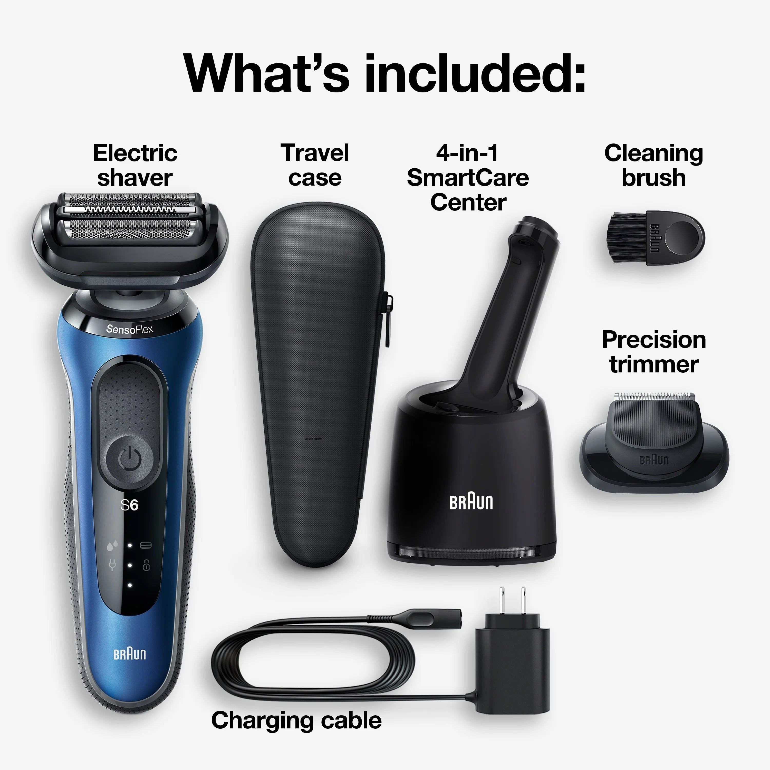 Braun Series 6 6072cc Men's Electric Shaver and Precision Trimmer Blue US - 1set/2pk