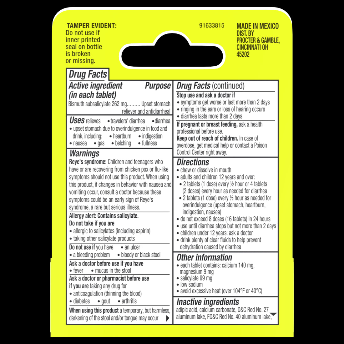 Pepto Bismol Pocket Chewable Tablets for Nausea Heartburn Indigestion Upset Stomach and Diarrhea - 5 Symptom Fast Relief Cherry Flavor - 12ct/24pk