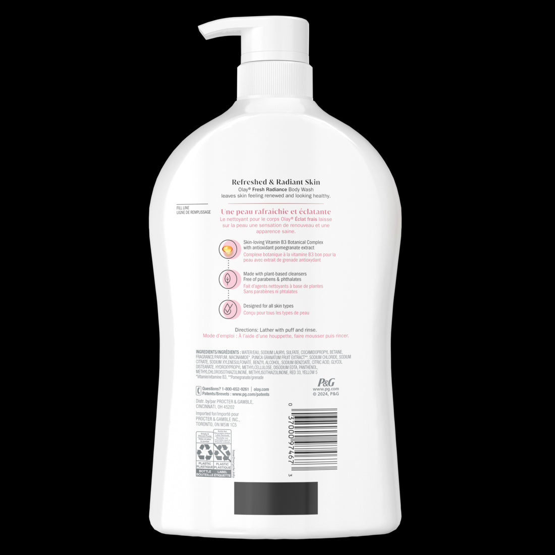 Olay Fresh Outlast Body Wash White Strawberry & Mint - 33oz/4pk
