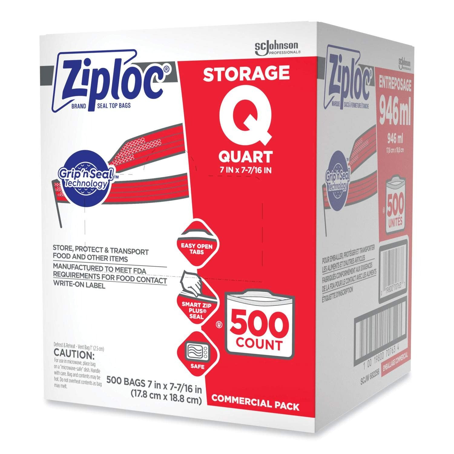 Ziploc Storage Quart - 500ct/1pk