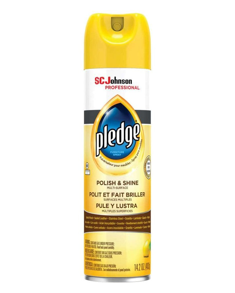 Pledge Furniture Polish Aerosol Lemon - 14.2oz/6pk