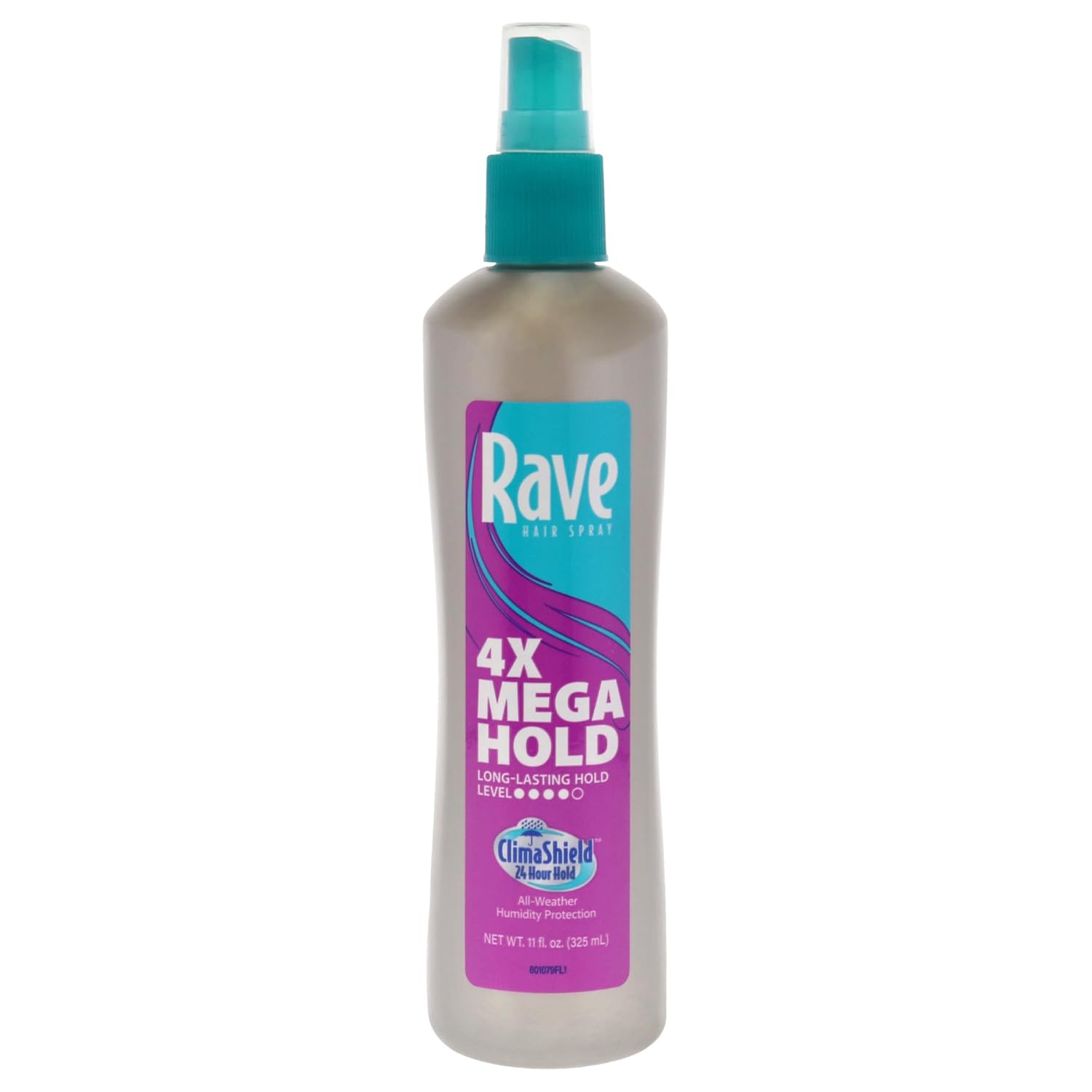 Rave Hairspray 4X Mega Unscented Non Aerosol - 11oz/12pk