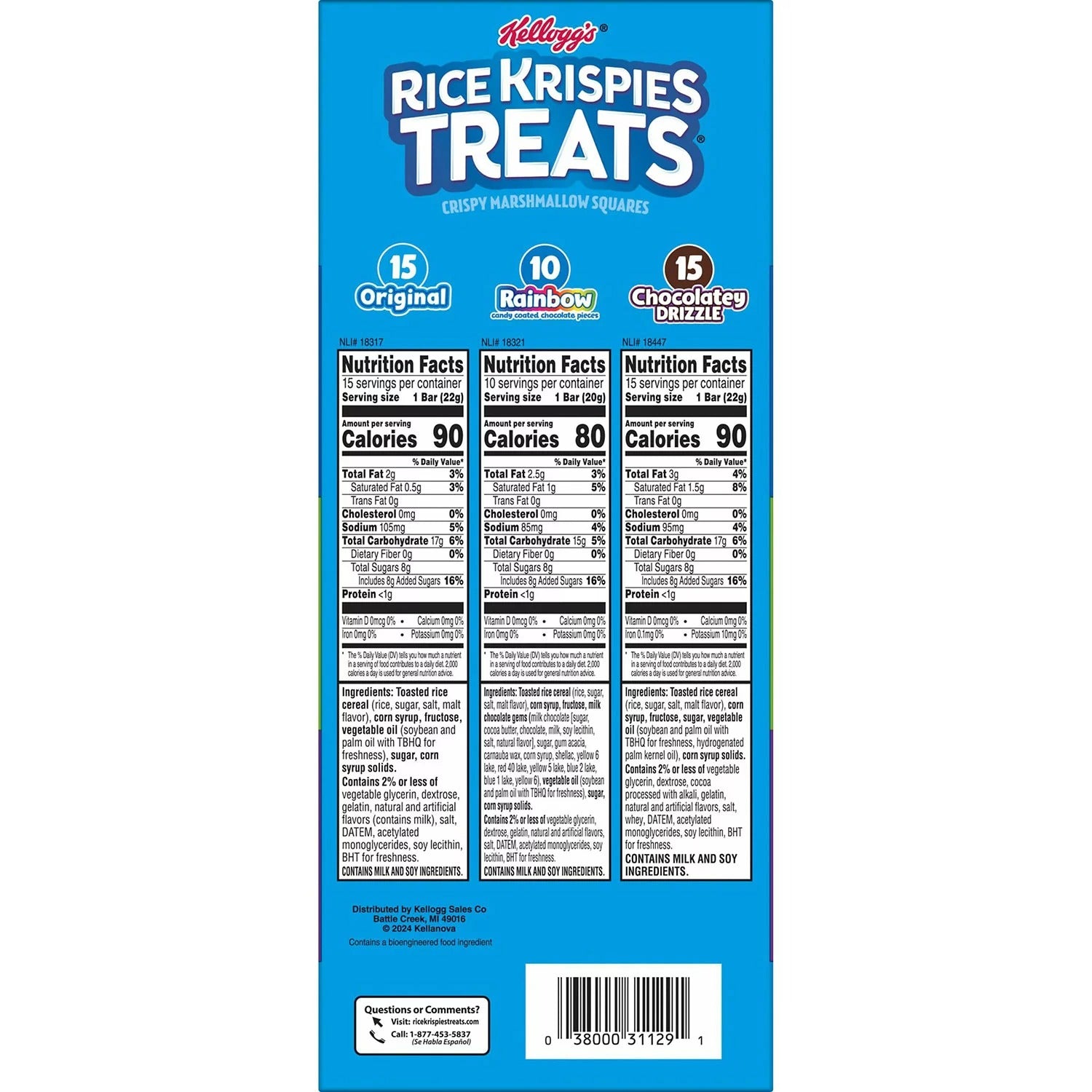 Kellogg's Rice Krispies Treats Variety Pack 0.7-0.78oz - 40ct/1pk