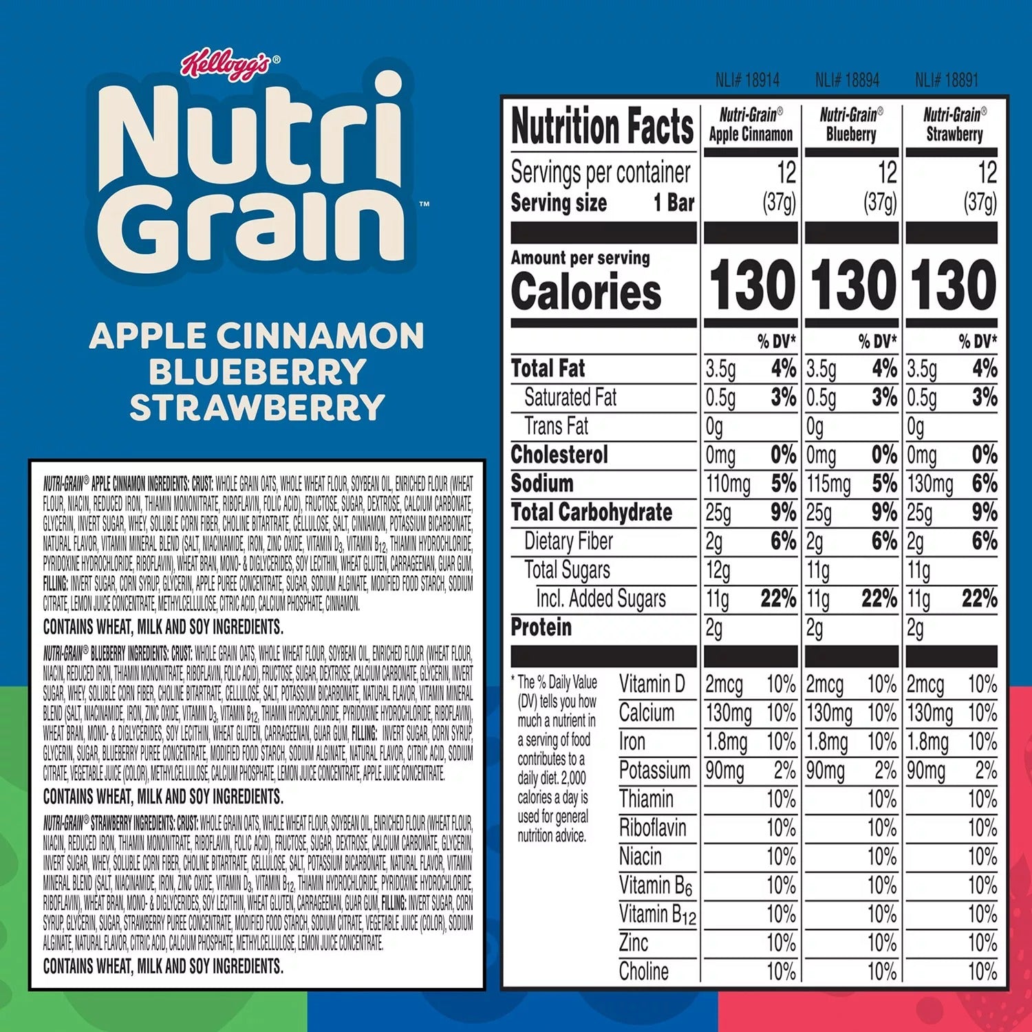 Nutri-Grain Bars Variety Pack - (36x1.3)oz/1pk