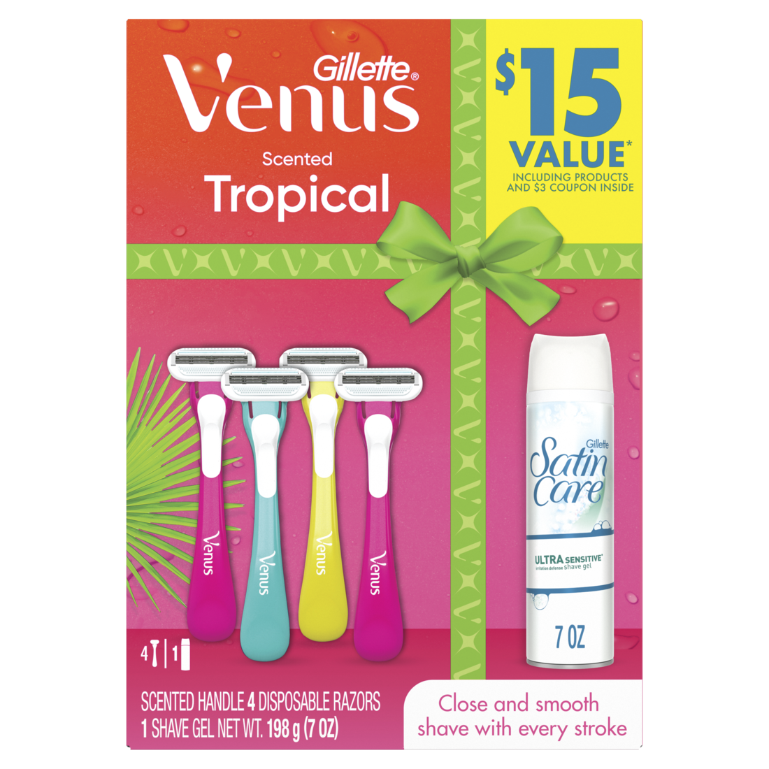 Gillette Venus Tropical Women's Disposable Razors (4ct) + 1 Ultra Sens