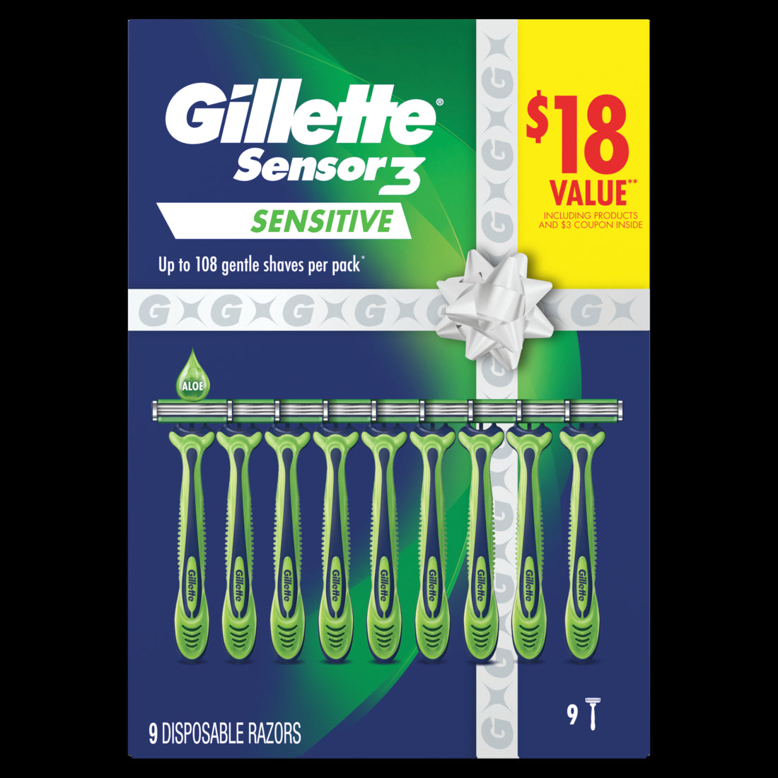 Gillette Sensor3 Sensitive Men's Disposable Razor - 9ct/6pk