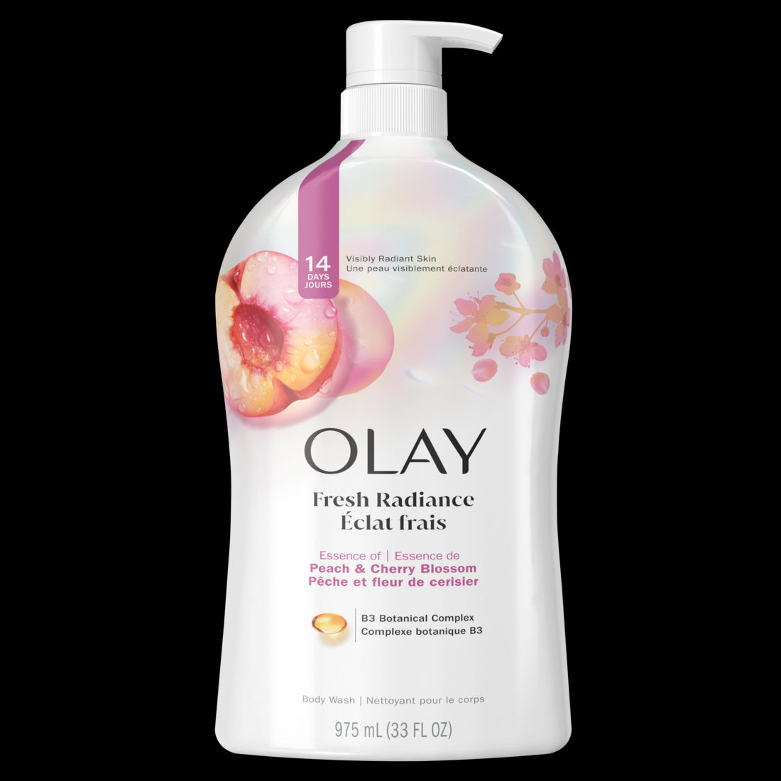 Olay Fresh Outlast Paraben Free Body Wash with Energizing Notes of Peach & Cherry Blossom - 33oz/4pk